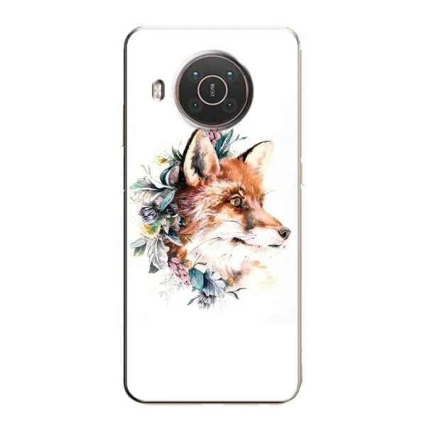 Чехол с принтом «Лисичка в цветочках» для Nokia X10