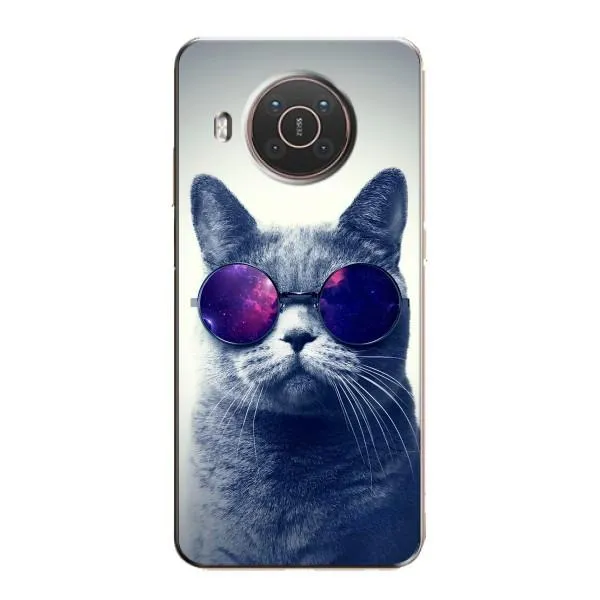 Чехол с принтом «Стильный кот» для Nokia X10