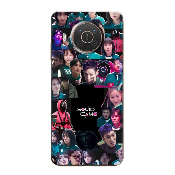 Чехол с принтом «Коллаж Игра кальмара» для Nokia X10 Чехол с принтом «Коллаж Игра кальмара» для Nokia X10