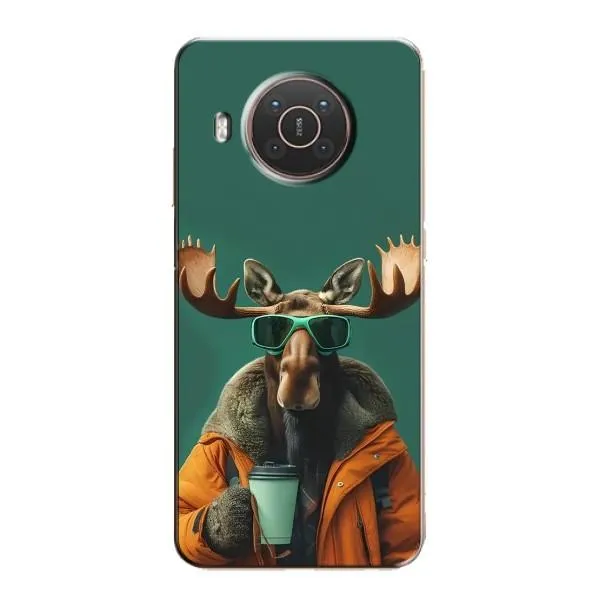 Чехол с принтом «Лось с кофе» для Nokia X20