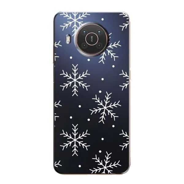 Чехол с принтом «Белые снежинки» для Nokia X20