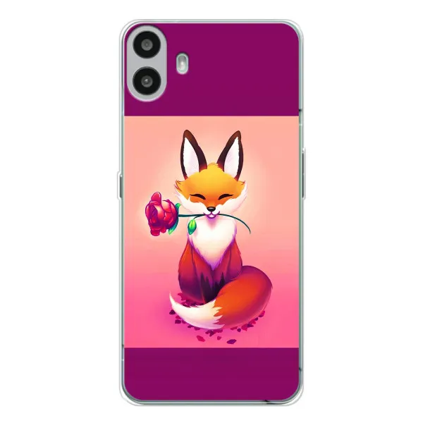 Чехол с принтом «Лисичка с розочкой» для Nothing CMF Phone 1