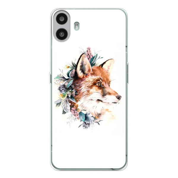 Чехол с принтом «Лисичка в цветочках» для Nothing CMF Phone 1