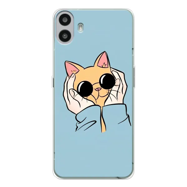 Чехол с принтом «Котик в очках» для Nothing CMF Phone 1 Чехол с принтом «Котик в очках» для Nothing CMF Phone 1