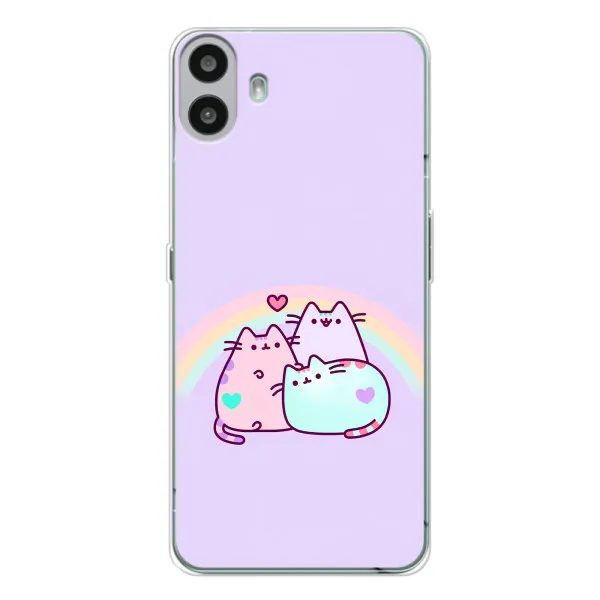 Чехол с принтом «Радужные котики» для Nothing CMF Phone 1 Чехол с принтом «Радужные котики» для Nothing CMF Phone 1