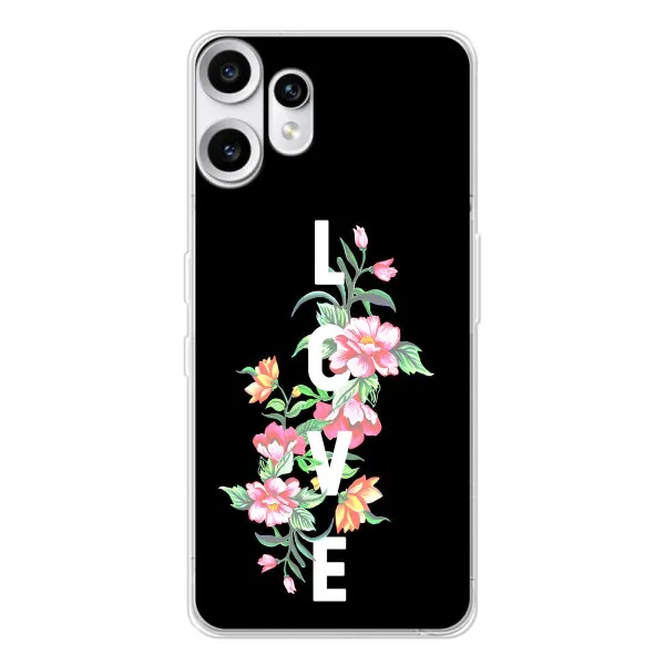 Чехол с принтом «Цветы LOVE» для Nothing CMF Phone 2 Pro Чехол с принтом «Цветы LOVE» для Nothing CMF Phone 2 Pro