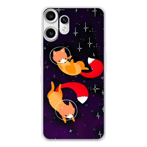 Чехол с принтом «Лисички космонавты» для Nothing CMF Phone 2 Pro