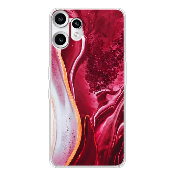Чехол с принтом «Мрамор красный» для Nothing CMF Phone 2 Pro