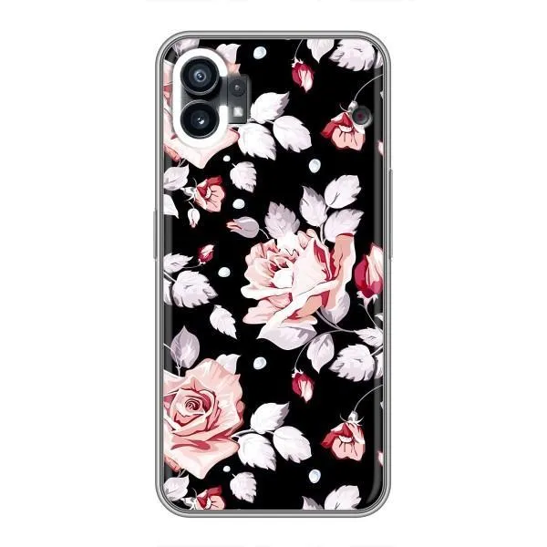 Чехол с принтом «Цветочки на черном» для Nothing Phone 1