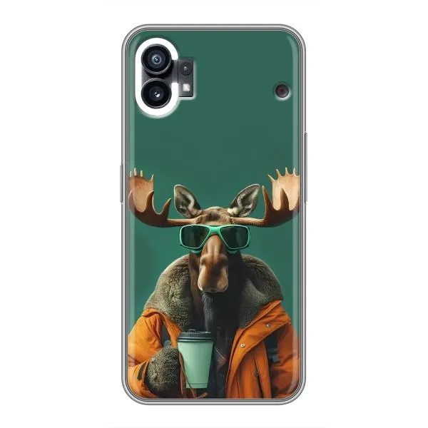 Чехол с принтом «Лось с кофе» для Nothing Phone 1