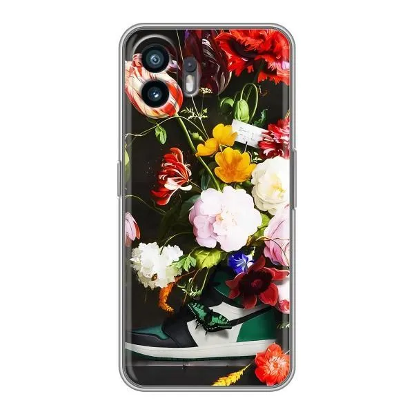 Чохол з принтом «Nike цветы» для Nothing Phone 2 Чохол з принтом «Nike цветы» для Nothing Phone 2
