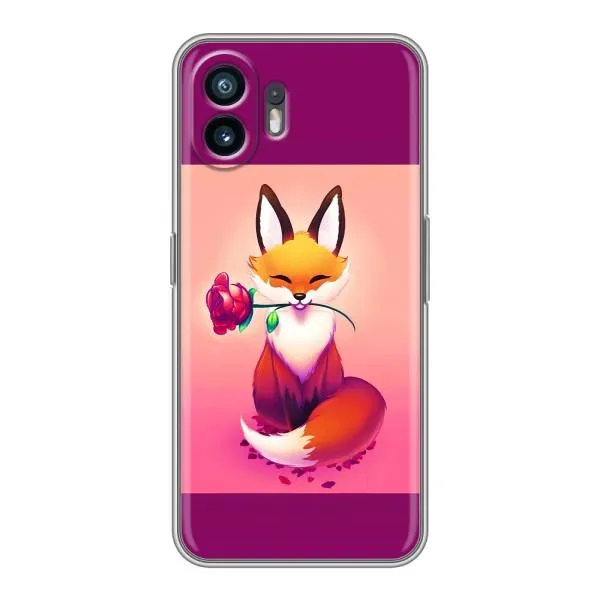 Чехол с принтом «Лисичка с розочкой» для Nothing Phone 2