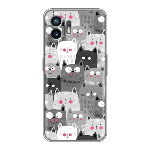 Чохол з принтом «Мальовані котики» для Nothing Phone 2