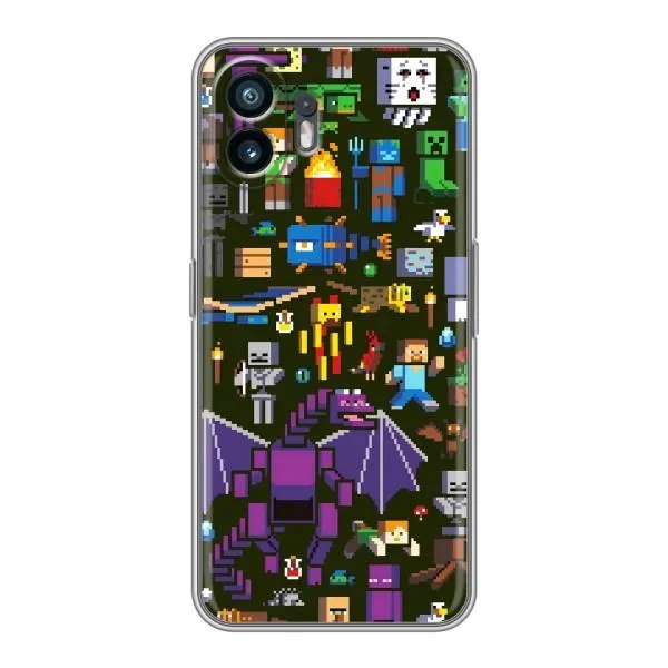 Чехол с принтом «Коллаж Майнкрафт» для Nothing Phone 2 Чехол с принтом «Коллаж Майнкрафт» для Nothing Phone 2