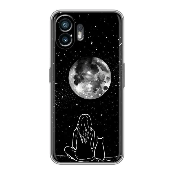 Чехол с принтом «Девушка с котом» для Nothing Phone 2 Чехол с принтом «Девушка с котом» для Nothing Phone 2