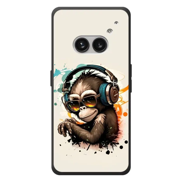 Чехол с принтом «Макака в наушниках» для Nothing Phone (2a) Plus