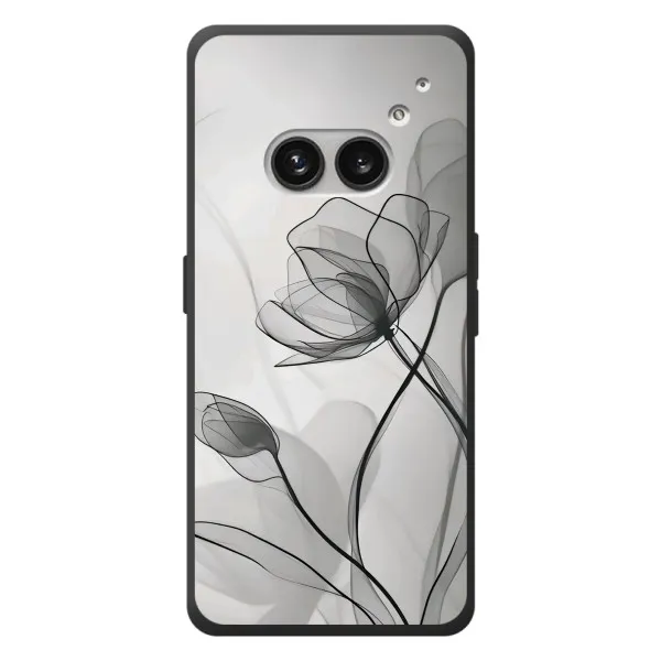 Чохол з принтом «Чорні квіти» для Nothing Phone (2a) Plus