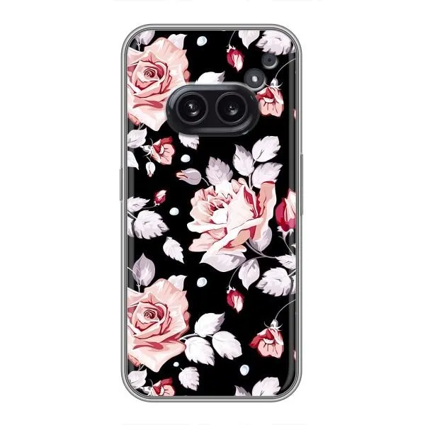 Чохол з принтом «Квіти на чорному» для Nothing Phone 2a Чохол з принтом «Квіти на чорному» для Nothing Phone 2a