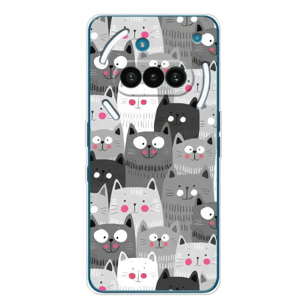 Чехол с принтом «Рисованные котики» для Nothing Phone (3a)