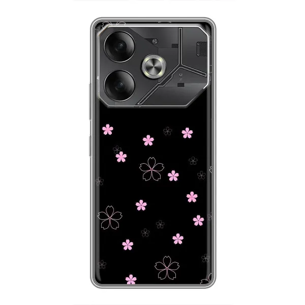 Чохол з принтом «Рожеві квіти на чорному» для Nothing Phone (4a) Pro