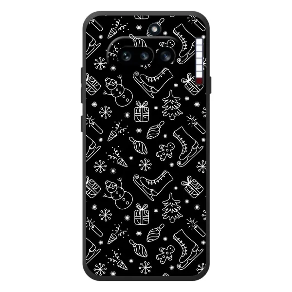 Чехол с принтом «Новогодний фон» для Nothing Phone (4a)