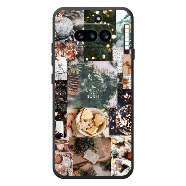 Чехол с принтом «Рождественский коллаж» для Nothing Phone (4a)