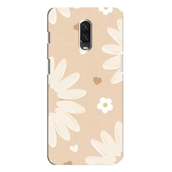 Чехол с принтом «Бежевые цветы» для OnePlus 6T