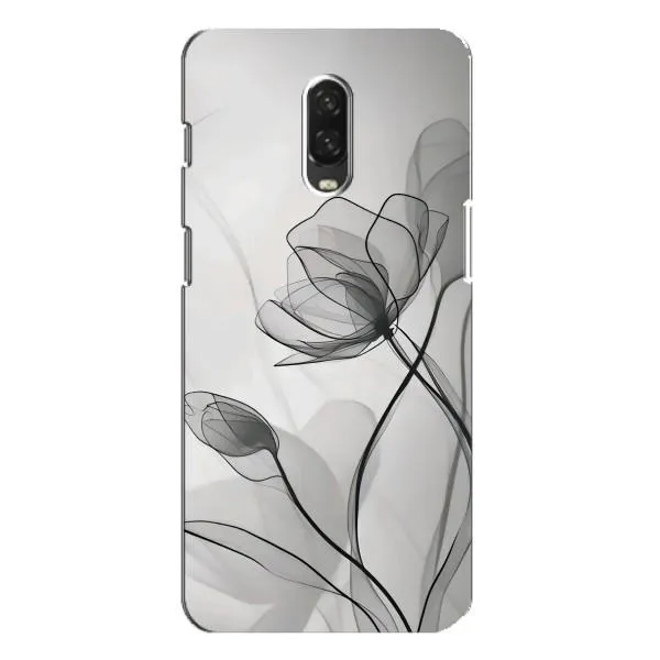 Чехол с принтом «Черные цветы» для OnePlus 6T