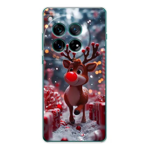 Чехол с принтом «Олень среди подарков» для OnePlus 12