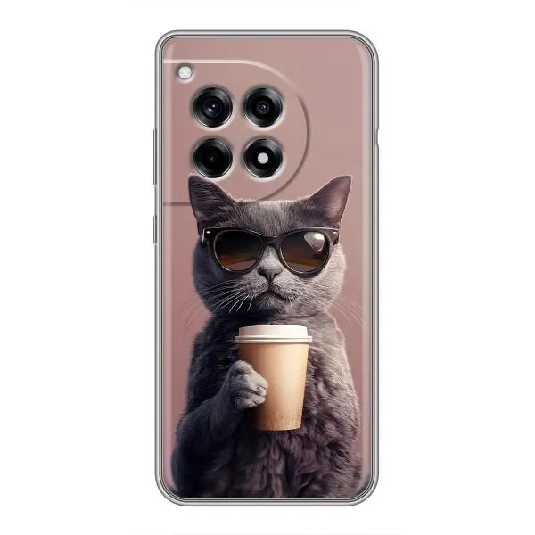 Чехол с принтом «Кот с кофе» для OnePlus 12R