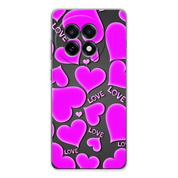 Чехол с принтом «Pink hearts» для OnePlus 13R