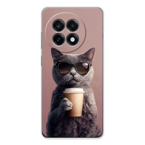 Чехол с принтом «Кот с кофе» для OnePlus 13R