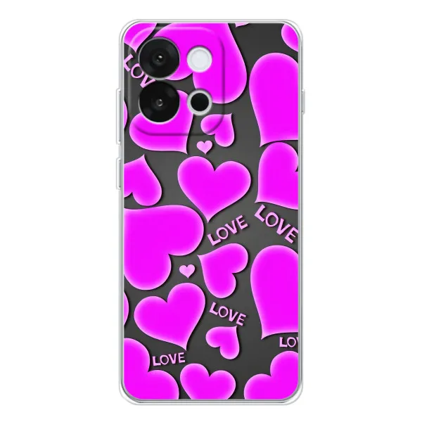 Чехол с принтом «Pink hearts» для OnePlus 13T