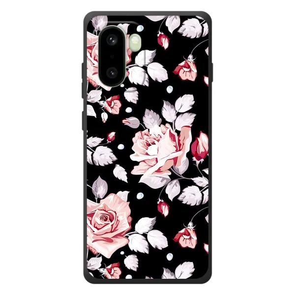 Чехол с принтом «Цветочки на черном» для OnePlus 15R