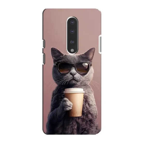 Чехол с принтом «Кот с кофе» для OnePlus 7