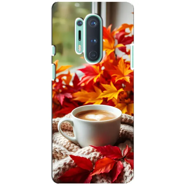 Чехол с принтом «Кофе и листья» для OnePlus 8 Pro