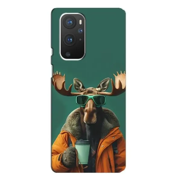 Чехол с принтом «Лось с кофе» для OnePlus 9 Pro