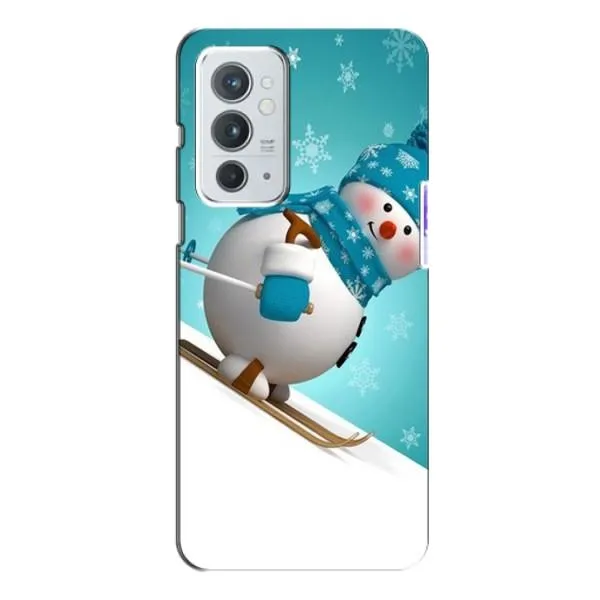 Чехол с принтом «Снеговик на лыжах» для OnePlus 9RT