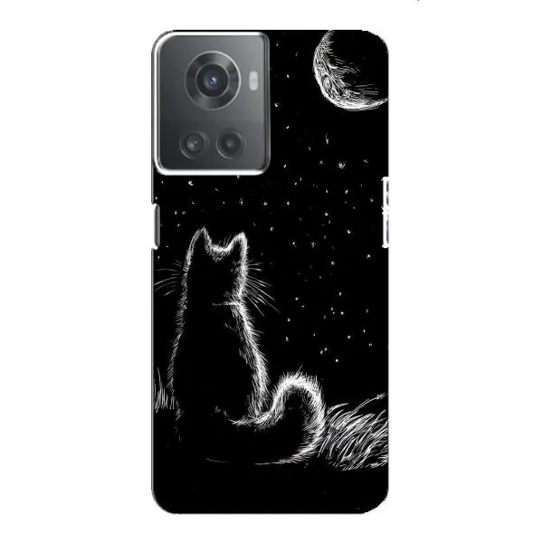 Чехол с принтом «Котик и луна» для OnePlus ACE (10R) Чехол с принтом «Котик и луна» для OnePlus ACE (10R)