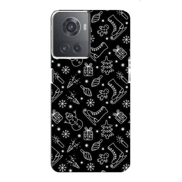 Чохол з принтом «Новорічний фон» для OnePlus ACE (10R)