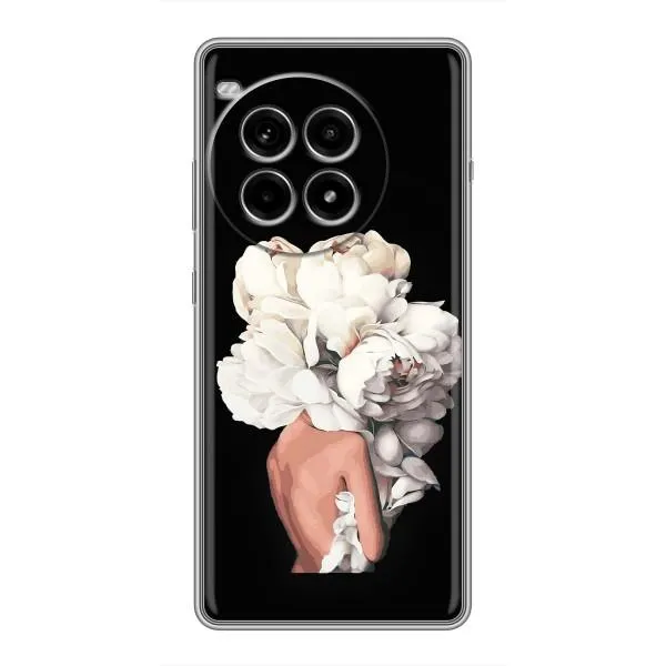 Чехол с принтом «Белые цветы» для OnePlus Ace 3 Pro