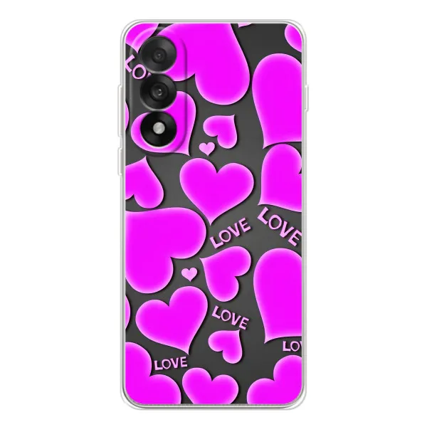 Чехол с принтом «Pink hearts» для OnePlus Ace 5 Ultra