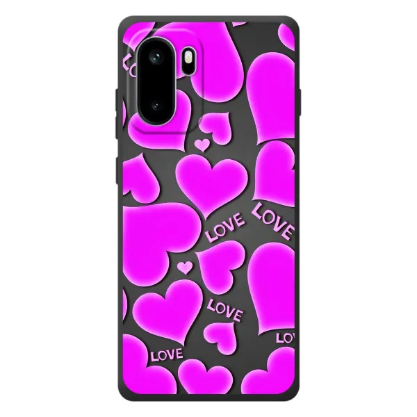 Чехол с принтом «Pink hearts» для OnePlus Ace 6 Чехол с принтом «Pink hearts» для OnePlus Ace 6