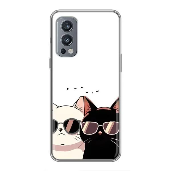 Чохол з принтом «Коти в окулярах» для OnePlus Nord 2 Чохол з принтом «Коти в окулярах» для OnePlus Nord 2