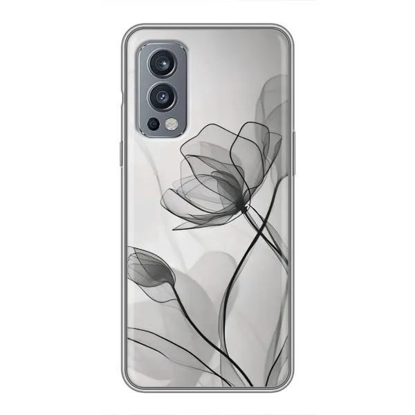 Чехол с принтом «Черные цветы» для OnePlus Nord 2 Чехол с принтом «Черные цветы» для OnePlus Nord 2