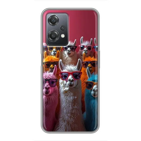 Чехол с принтом «Ламы в очках» для OnePlus Nord CE 2 (5G) (IV2201)