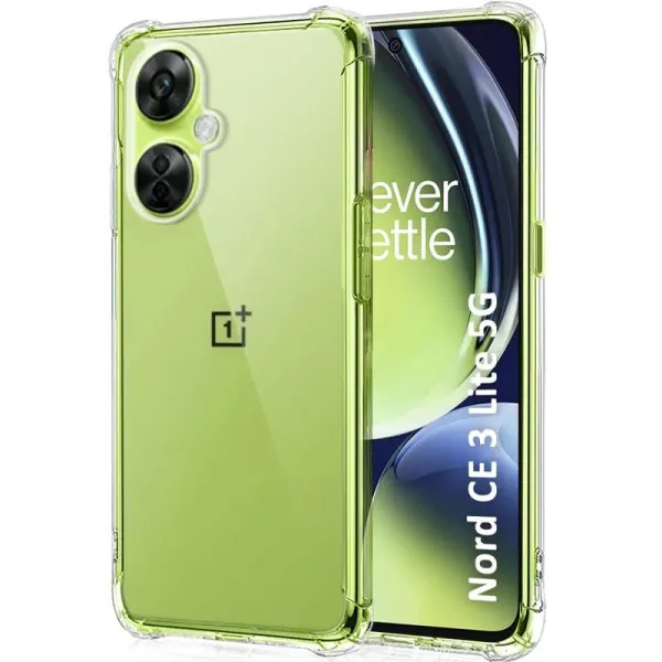 TPU чехол GETMAN Ease logo усиленные углы Full Camera для OnePlus Nord CE 3 Lite — Прозрачный — фото 1