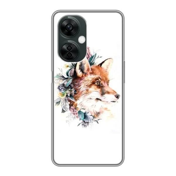 Чехол с принтом «Лисичка в цветочках» для OnePlus Nord CE 3 Lite
