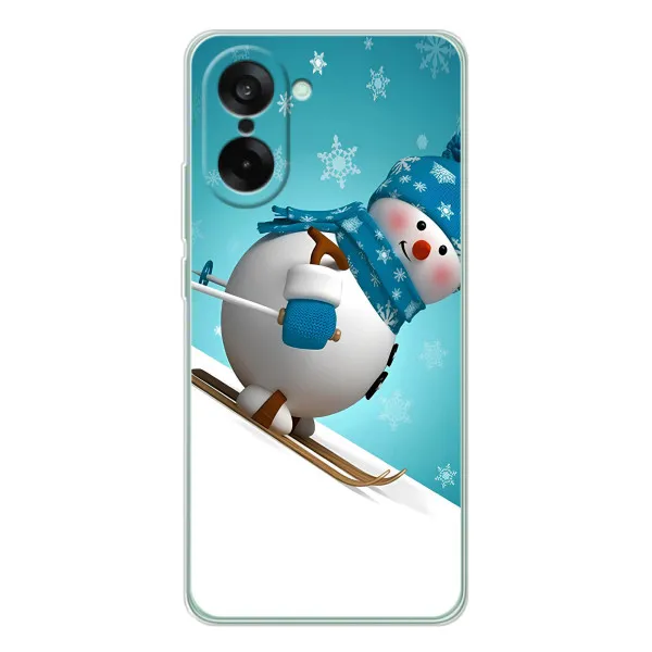 Чехол с принтом «Снеговик на лыжах» для OnePlus Nord CE 5 Чехол с принтом «Снеговик на лыжах» для OnePlus Nord CE 5