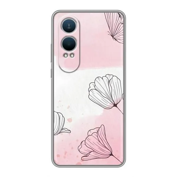 Чехол с принтом «Розовые цветы» для OnePlus Nord CE4 Lite